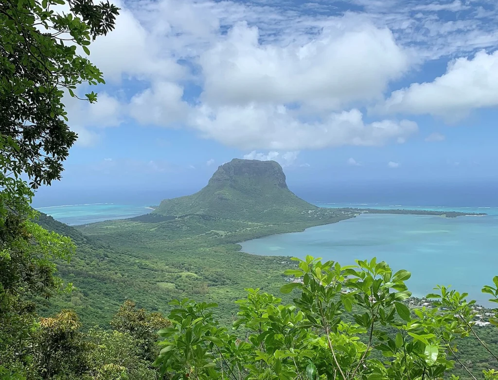 Widok na półwysep Le Morne na Mauritiusie